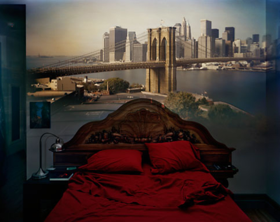 Abelardo Morell: Camera Obscura: View of Brooklyn Bridge in Bedroom 2009 C-print Signed, titled and numbered on verso 1/10
