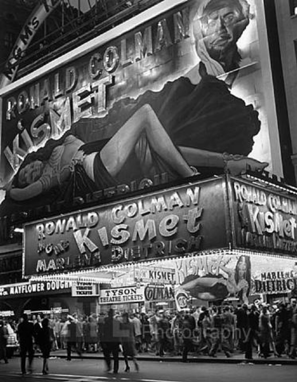Andreas Feininger Billboard of Marlene Dietrich Times Square, NY, 1944 Gelatin Silver Print, printed later Signed on recto 50 x 40 cm