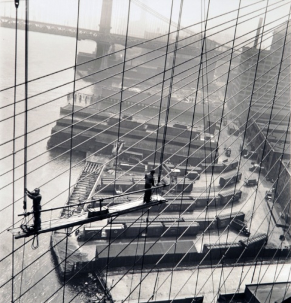 Arthur Leipzig: Brooklyn Bridge New York, 1946 Gelatin silver print, printed later Signed, artist stamp on verso c 25 x 25 cm
