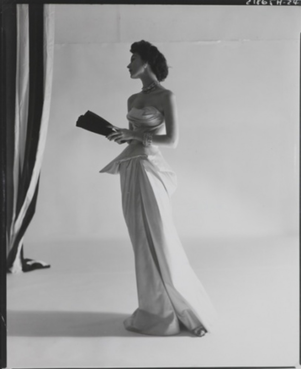 Horst P. Horst Dovima wearing long gown 1951 Vintage gelatin silver print Signed and annotated on verso
