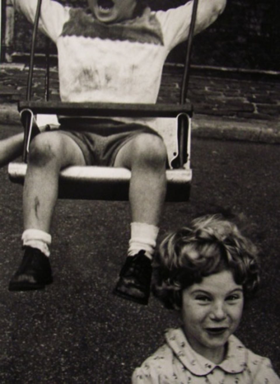 William Klein Boy and Swing and Simpering Girl Gelatin Silver Print