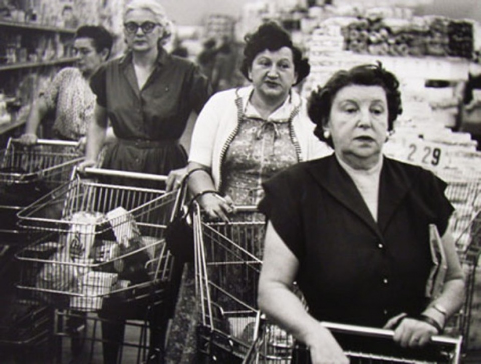 William Klein Four Women, Supermarket 1955 Signed, titled and dated on verso Gelatin silver print, printed later
